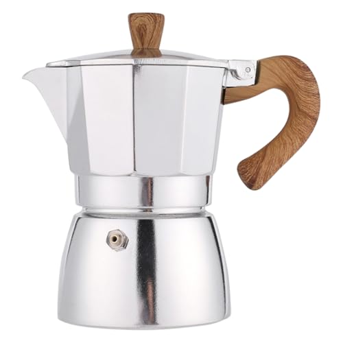 CYDZSRA Cafetera italiana de aluminio de 6 tazas. Sirve café preparado para reuniones y ocasiones especiales. Estufa eléctrica. Cafetera de aluminio con