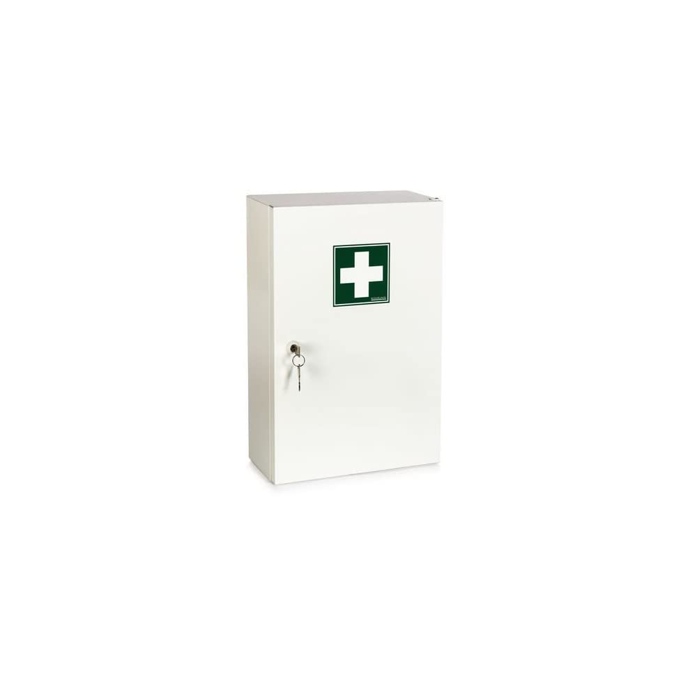 LIFEBOX ROSSIGNOL Armoire à Pharmacie Acier Fermeture à Clef 2 étagères L31 x H45,5 x P14,5 cm Blanc