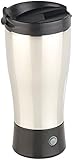 Rosenstein & Söhne Selbstrührender Becher: Selbstrührender Thermobecher mit elektrischem Quirl, 450 ml, BPA-frei (Selbstrührende Tasse)
