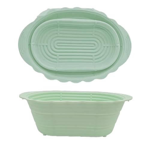 Herramientas para hacer pan, cesta de silicona a prueba de pan, cesta ovalada plegable de masa madre, cesta ovalada plegable, cuencos de prueba de masa madre para hornear, panaderos caseros,