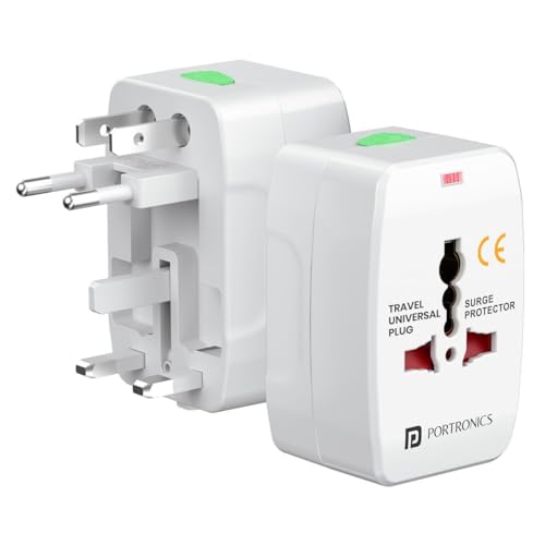 Image of Universal Travel Adapter with 6A AC Socket Output,Universal AC Socket, All in One International Travel Fast Charging Adapter, Suitable for 200+ Countries US,UK,EU,AUS,Etc(White)