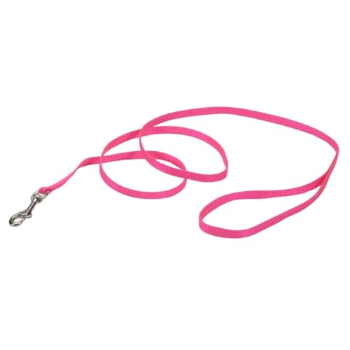 Coastal Pet Single-Ply Dog Leash - Sturdy Pet Leash - Comfortable & Stylish - Resists Fraying - Vibrant & Fade-Resistant Color - Neon Pink, 3/8