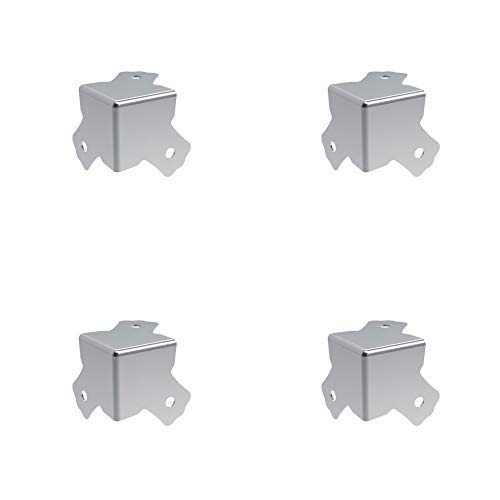 Image of Penn Elcom Steel Flat Corner - Set of 4 | Flight Case Hardware with 3 Mounting Holes | 1.0mm Steel PennBrite Finish | Durable Protection for Road & Rack Cases