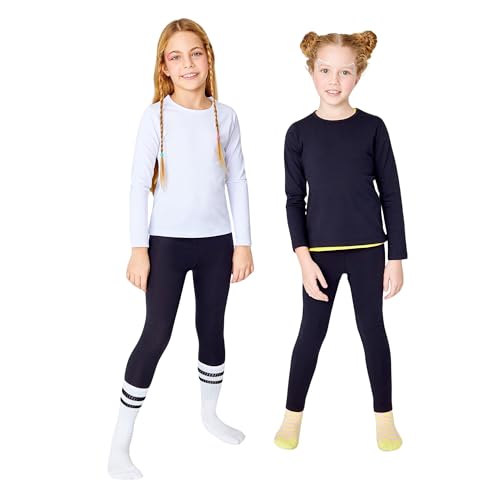 Girls' Puff Short Sleeve Cotton Solid T-Shirts Tops, Crewneck Comfort Silky Soft Cotton Basic Layering Tees, Ages 5-12