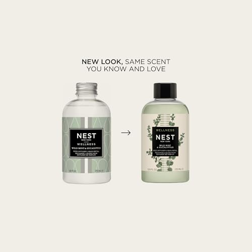 Reed Diffuser Liquid Refill, Wild Mint & Eucalyptus - 5.9 fl oz - Fragrance for Up to 90 Days - Flame Free