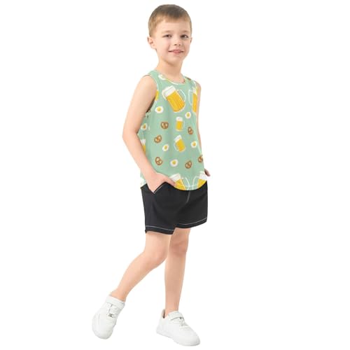 J JOYSAY Pretzel Friedegg Palegreen Boys Tank Top Sleeveless Muscle Shirts Quick Dry Kids T-Shirts 3-15T4