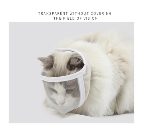 Muselière transparente chat en maille réglable taille M - 4