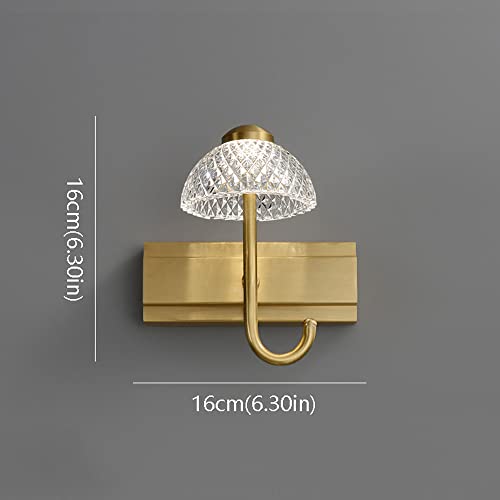 Aplique de latón cepillado LED impermeable para espejo elegante 6