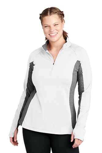 SPORT-TEK Women's Sport-Wick Stretch Contrast Quarter Zip Pullover4