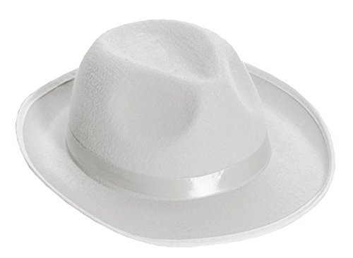 Forum Novelties Men's Novelty Deluxe Fedora Hat, White, One Size