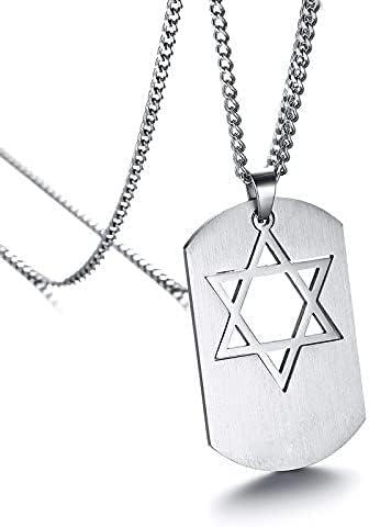 Miniatura 4 de Collar con colgante de estrella de David para hombre, collar de amuleto de estrella de David de seis puntas con símbolo de estrella de David para