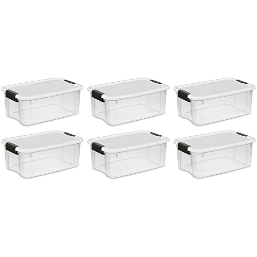 Sterilite 18 Qt Ultra Latch Box, Stackable Storage Bin with Lid, Plastic Container with Heavy Duty Latches to Organize, Clear and...