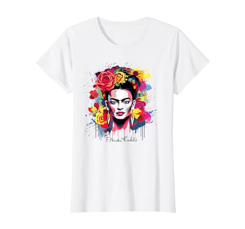 Frida Kahlo - Variedad de artículos Camiseta, Mujer, Blanco, XL