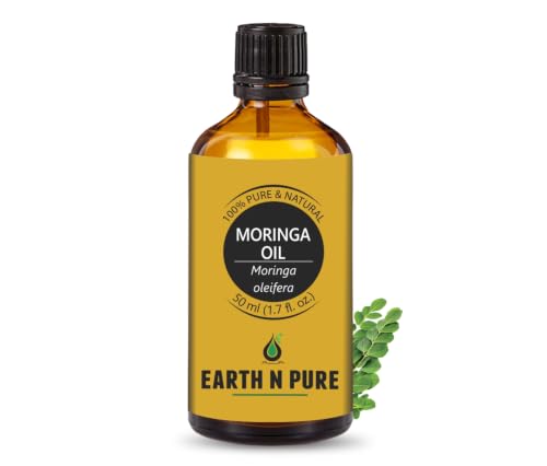 Image of Earth N Pure Moringa Oil 100% Pure & Natural Cold Pressed | for Skin, Hair & Face | Lightweight Moisturizing for Glow, Scalp & Massage | Undiluted Carrier Oil - 50ml