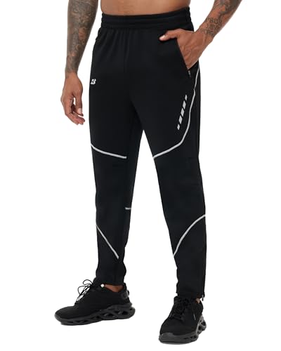 WISMBOX Herren Fahrradhose Thermo Fleece MTB Radhose Lange Wasserdicht Winddicht Softshellhose Lang Radlerhose für Winter
