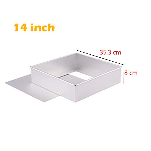 Anodized Aluminum Square Cheesecake Pan Chiffon Cake Mold Baking Mould With Removable Bottom 14 Inch X 14 Inch X 3 Inch #TOP1
