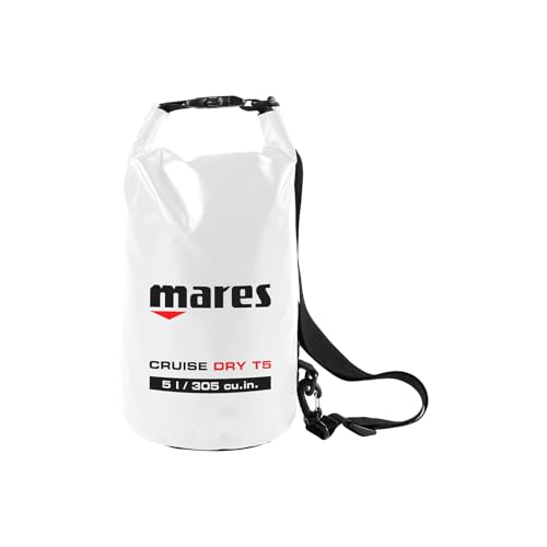 Mares Cruise Dry T5 White Diving Equipment Bag | 5L Tubular Waterproof Sack for Water Sports & Outdoor Activities