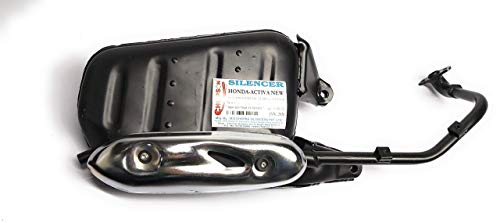 Image of Silencer Suitable for Activa NEW, HET, 3G,4G,5G,6G (Heavy Duty Matte Black with Metal Nickel Guard) The Heat Protection Guard is complimentary.