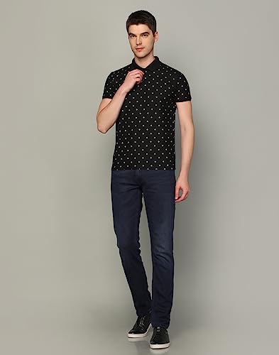 Image of INKKR Men's Printed Polo Neck Half Sleeve Multicolor T-Shirt