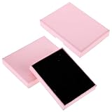Apausvcm 2Pcs Jewelry Gift Boxes, Small Jewelry Box Necklace Organizer Box with Lids for Necklaces Rings Bracelets Earrings Kraft Cardboard Gift Box for Birthday Wedding Party Favors (Pink)