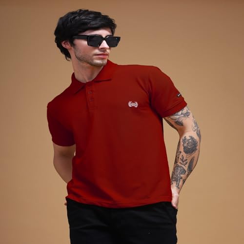 Image of Men's Polo T-Shirt Cotton Casual Comfortable Relaxed Fit Regular Collar Neck Stylish Half Sleeves Daily Office Formal Wear T-Shirt for Men