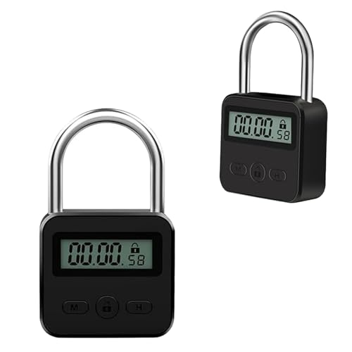 Cadenas Électronique Minuteur 8 x 2 x 4,5 cm, Verrouillage Intelligent avec Écran LCD, Cadenas à Temps USB Rechargeable pour Contrôle d'Habitudes, Coffres,...