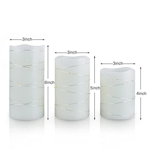 H-Blossom S-3 Flickering Flameless Candles Ivory Real Wax Pillar thumb #7