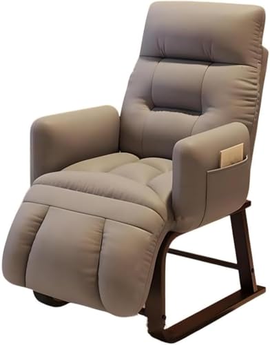 MiluFox リクライニングチェア 寝れる 座椅子 一人掛け リクライニングイス 手すり付き 背もたれ・肘当て・フットレスト 5段階調節可能 おしゃれ 椅子 寝れる椅 一人暮らし 昼休み (グレー,フットレスト有し)