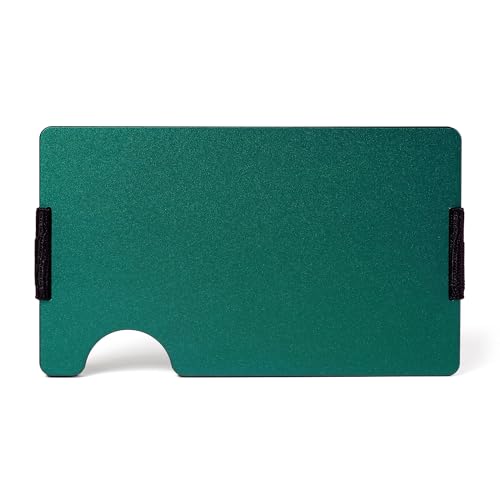 Image of Minimalist Carbon Fiber Wallet for Men, Money Clip Cash Strap Wallet, RFID Blocking Metal Wallet Aluminum Card Holder,Front Pocket Wallet