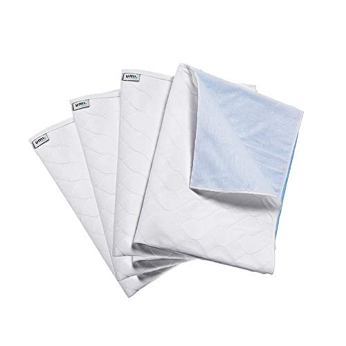 UMI. Essentials 4 Stück wasserdichte Saugvlies Matratzenauflage, 70 x 90 cm, Generation, Weiß