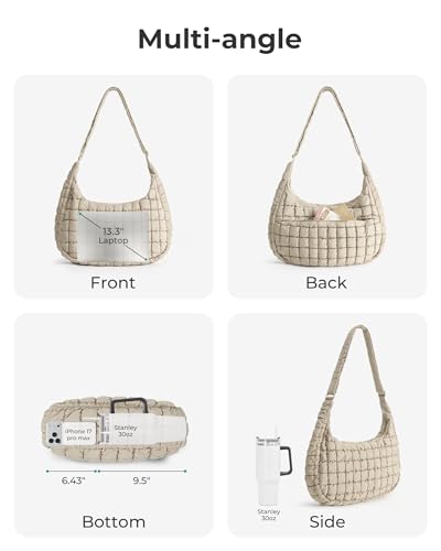 Image of BAGSMART Quilted Crossbody Bag for Women, Lightweight Puffer Purse for Travel, Daily Use & Work