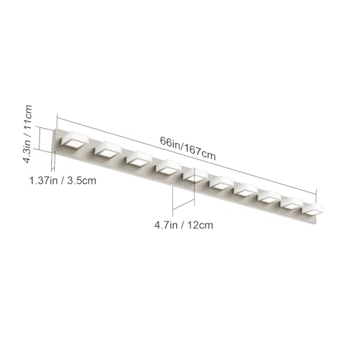 Image of Ralbay 10-Light Brushed Nickel Bathroom Vanity Light Metal Acrylic Modern LED Bathroom Lighting Over Mirror