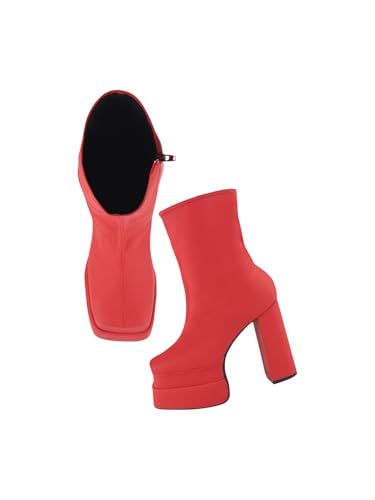 Image of SilverArrow Classy Trendy Comfortable ankel Length Block Heel Zipper Boots for Womens & Girls
