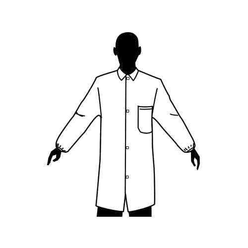 Tian's International 845881-5XL Lab Coat with Elastic Wrist, Polypropylene, 5X-Large, White (Pack of 50)