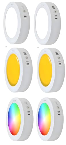 Image of 9watt surface warm 2pes white 2pes multicolour 2pes total 6pes combo