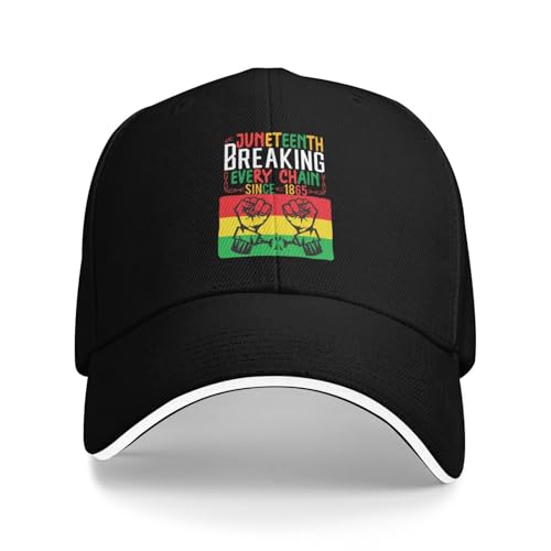 LPLLQG Juneteenth Freedom Breaking Every Chain Since 1865 (2) Hat for Men Women Adjustable Baseball Cap Dad Trucker Hat for Outdoor Travel Sports