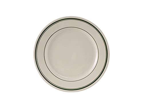 Tuxton China TGB-007 Plate, 7-1/8"Diameter, Round, Wide Rim, Rolled Edge, Microwave and Dishwasher Safe, Oven Proof, Fully Vitrified, Ceramic, Green Bay, Pack of 36 by Tuxton - Used condition - US$68.66