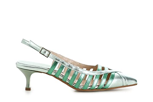 Chaussures cage Cafè Noir en cuir métallique multi verde pour femme
