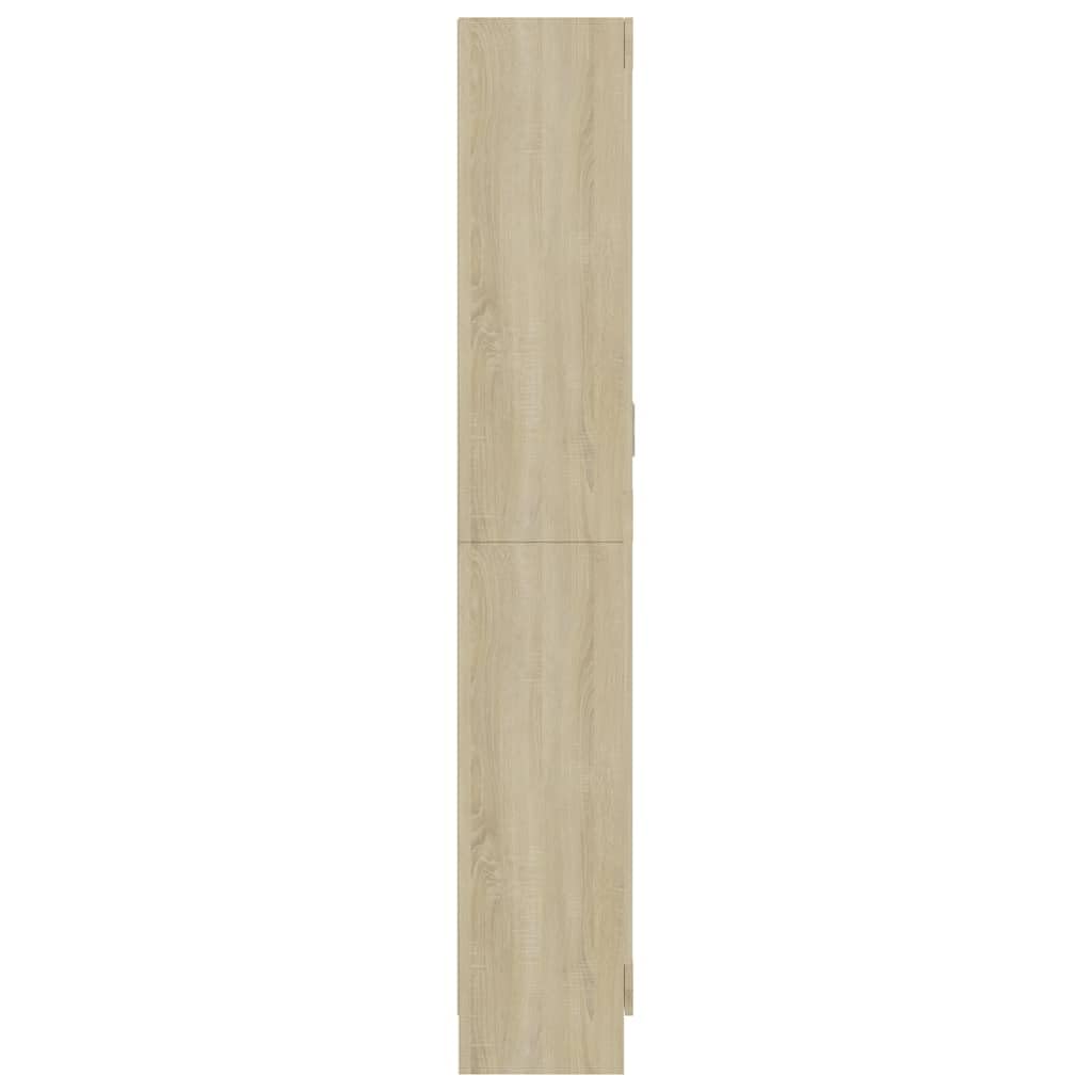 vidaXL Armoire Vitrine, Meuble de Rangement avec Compartiment, Étagère de Salon Salle de Séjour Chambre Intérieur, Chêne Sonoma Bois d’Ingénierie
