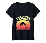 Photo Gallery donna dolphins are my spirit animal retro funny dolphin lover maglietta con collo a v Photo Gallery donna dolphins are my spirit animal retro funny dolphin lover maglietta con collo a v