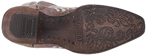 Corral Boots Womens Glow In The Dark Tooled-Inlay Snip Toe Dress Boots Knee High Mid Heel 2-3" - Brown - Size 7 B #TOP3