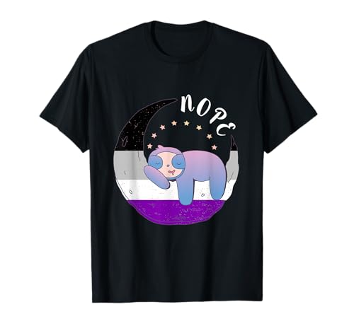 Sloth Moon Ace Asexual Nope LGBT Pride Flag Asexuality T-Shirt