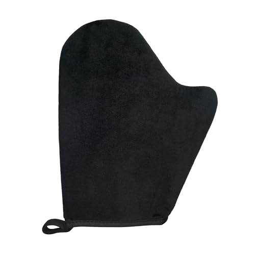 FUNAN Applicatore di guanti autoabbronzanti - Guanto doppio falso autoabbronzante con pollice, guanto ultra morbido per abbronzatura, riutilizzabile e lavabile, senza striature, mani senza macchie