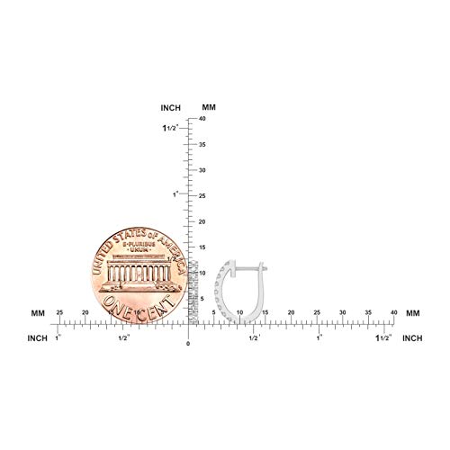 Araiya Fine Jewelry 10K White Gold Diamond Oval Hoop Earrings (1/5 Cttw, I-J Color, I2 Clarity) #TOP4