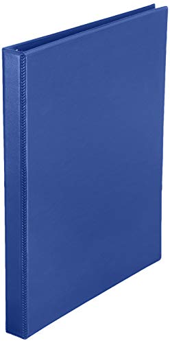 AmazonBasics 1/2 Inch, 3 Ring Binder, Round Ring, Customizable View Binder, Blue, 6-Pack