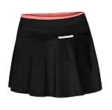 Frauen Mädchen Plissee Tennis-Rock mit Sicherheit Shorts Damen Skorts Sport Röcke Kollege Studenten Badminton Rock Das Mädchen (Color : Black, Size : M)