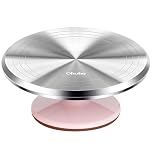 Ohuhu Cake Turntable, 12 Inch Aluminium Alloy Cake Decorating Turntable with Non-Slip Rubber Bottom, Cake Spinner Rotating Cake Stand for Cake Decoration, Baking Gifts