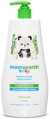 Mamaearth Daily Moisturizing Baby Body Lotion | Skin Nourishment with Shea Butter & Jojoba Oil | Gentle Formula for Delicate Skin of Babies | 13.53 Fl Oz (400ml)