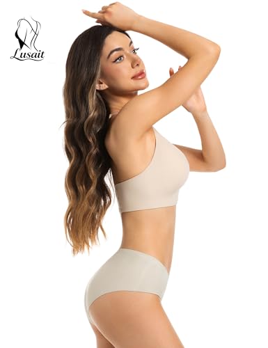 Image of Lusait Lace Bralettes for Women Full Coverage Sexy No Underwire Deep V Racerback Bra Comfort Padded Bras