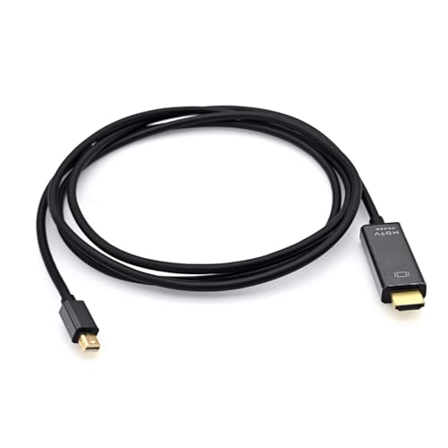 JZK 1,8M Cable para DisplayPort Mini a HDMI, conversor Adaptador unidireccional de para DisplayPort Mini a HDMI Chapado en Oro para Thunderbolt 1/2, para MacBook Air, para Surface Pro y para Lenovo